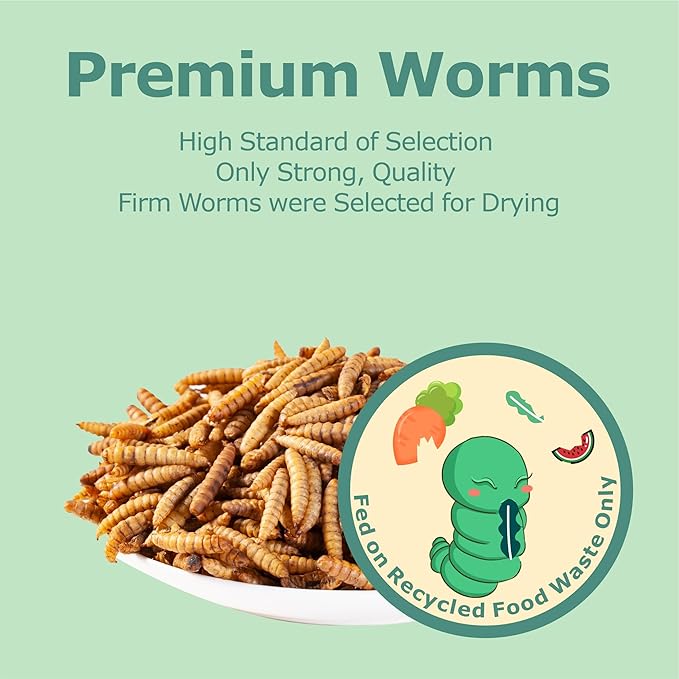 WORMSKING 5.5LB Dried Black Soldier Fly Larvae, More Calcium Than Dried Mealworms, High Protein Chicken Feed, Poultry Treat