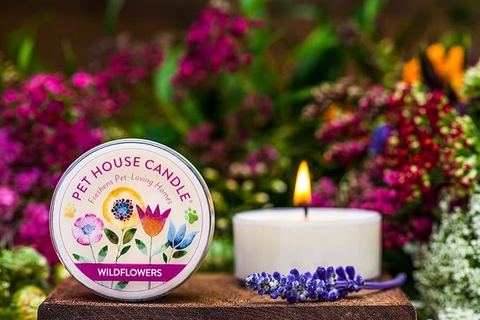 Pet House Mini Candles for Pet Odor Made with Natural Soy Wax, Plant Based, Dog and Cat Friendly Scented, Tropical Fruit Pack of 3