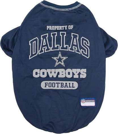 NFL Dallas Cowboys Dog T-Shirt for Pets, Size Small. Officially Licensed Pet Shirt with Team Logo, Soft Stretchable Comfort Fit Apparel for Dogs & Cats