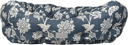 Fringe Studio INDIENNE Coastal Blue 29" W x 24" D x 9" H Medium Round Cuddler 100% Cotton Canvas Exterior, Machine Washable, PetShop Collection (215016)
