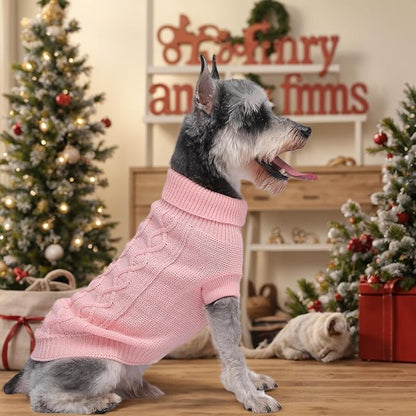 Small Dog Sweater, Soft Knit Pet Clothes for Spring Transition, Lightweight Puppy Outfit for Chihuahua, Yorkie, Extra Small Dogs; Stylish Doggy Apparel for Morning Walks (Pink, XS)