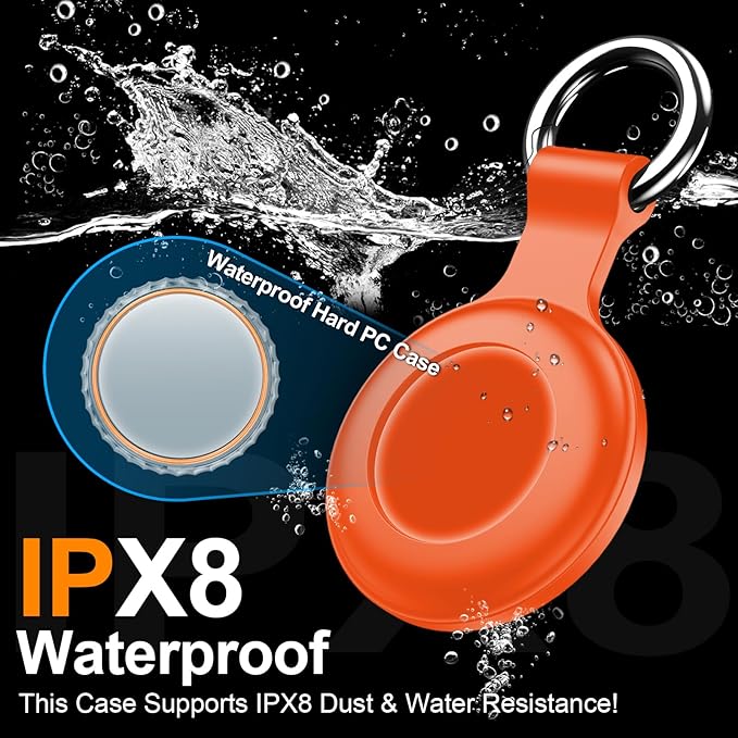 1|2|4Pack for Apple AirTag Holder,for Air Tag 2nd &1st Genaretion,Waterproof GPS Tracker Air Tag Keychain with Cover Anti-Scratch Silicone for Air-Tag Case for Pets,Luggages-Blue+Pink+Orange+Rose Red