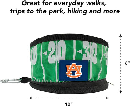Pets First NCAA Auburn Tigers Collapsible Dog Travel Bowl Set, 2 Pack Food & Water Bowls for Dogs, Best Portable & Lightweight Leak-Proof Dog Bowls for Travel