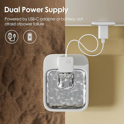 WiFi Cat Water Fountain with App Control 4L/135oz Cordless Stainless Steel Pet Fountain with 3 Washable Filters, 4 Modes & Motion Sensor, Ultra-Quiet BPA-Free Indoor Dog and Cat Dispenser