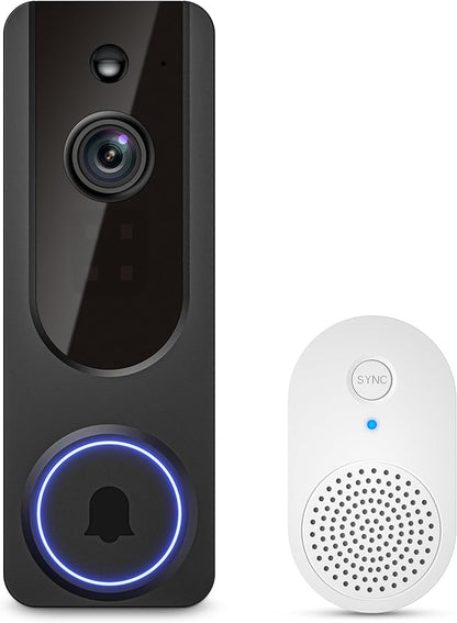Hubposh Doorbell Camera Wireless with Indoor Receiver, Battery Powered, AI Human and Motion Detection, 2 Way Talk, 1080P Night Vision, Cloud Storage (Sold Separately)
