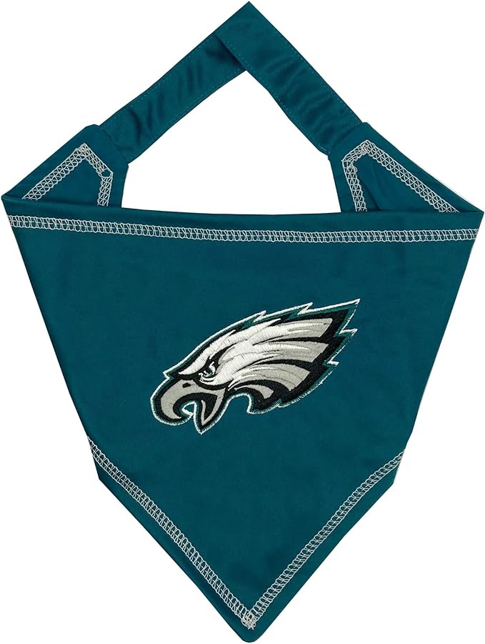 Pets First NFL Philadelphia Eagles TIE Bandana, Small/Medium. Dog Bandana Scarf Bib for Pet Cat Dog. The Ultimate Game-Day, Party Bandana (PHL-3550-S-M)