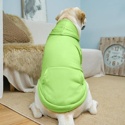 KOOLTAIL Dog Hoodie for Large Medium Small Dogs, Soft and Warm Pet Sweater with Leash Hole and Pocket Boy Girl, Puppy Fall Winter Jacket Clothes, French Pitbull Cold Weather Coat Sweatshirt,Green XL