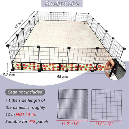 Guinea Pig Cage Liner，Washable Waterproof Oxford Cloth Cage Liners for Small Animals,Hamster Chinchilla Hedgehog Rabbit and Other Small Animals Not Include Cage(48x60 inches)