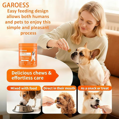Dog Allergy Relief Chews- Allergy & Immune Probiotics, Support Seasonal Allergies, Gut & Digestive Health, Dog Itching Skin,Paw & Ears Relief- Bacon Flavor -240 Count (2 Pack/Trust it)