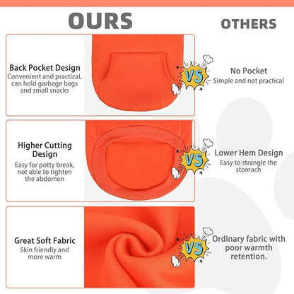 KOOLTAIL Dog Hoodie for Large Medium Small Dogs,Soft &Warm Pet Sweater with Leash Hole and Pocket Boy Girl,Puppy Fall Winter Jacket Clothes,French Pitbull Cold Weather Coat Sweatshirt,Orange S