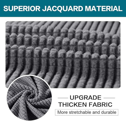 Turquoize 4 Piece Sofa Covers for 3 Cushion Couch Sofa Slipcover Soft Couch Cover for Dogs-Washable Sofa Furniture Covers with 3 Individual Cushion Covers, Jacquard Fabric (3 Cushion Sofa, Gray)