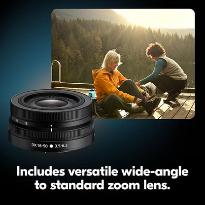 Nikon Z50 II with Wide-Angle Zoom Lens | Compact mirrorless Stills/Video Camera with Easy Color presets and Wireless Photo Sharing | Nikon USA Model