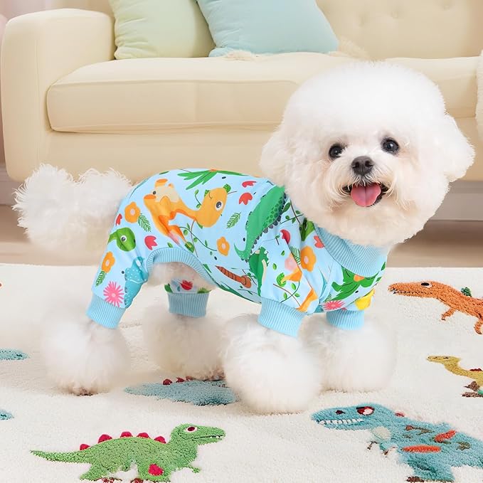 XPUDAC Dog Pajamas for Small Medium Dogs Comfy Puppy Clothes Pjs Cute Doggie Jammies Cat Pet Outfits, 215-S