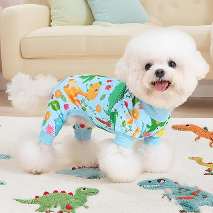 XPUDAC Dog Pajamas for Small Medium Dogs Comfy Puppy Clothes Pjs Cute Doggie Jammies Cat Pet Outfits, 215-S