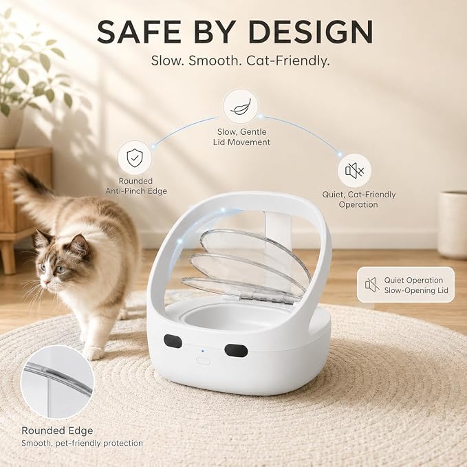 Smart Pet Feeder RFID Bluetooth, Wet & Dry Food Compatible, 400ML Capacity | RFID Cat Feeder, Multi-Cat Feeding, Wet & Dry Food Bowl, Dual Ice Packs, Portion Control, Removable Bowl