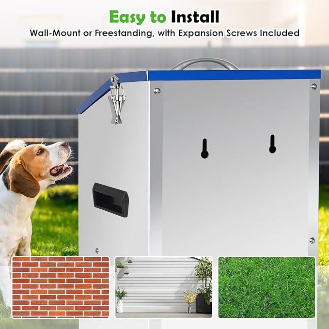 Galvanized Automatic Dog Feeder,Automatic Gravity-Fed Dog Feeder for Indoor & Outdoor Use,25LBS Capacity Food Dispenser for Small, Medium, and Large Breeds