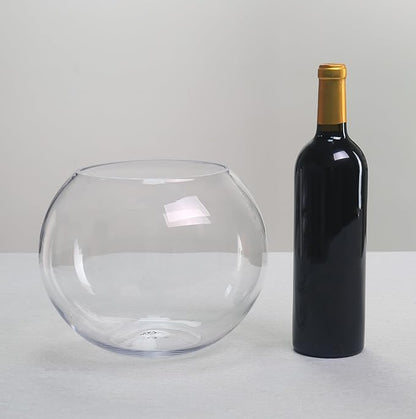 CYS EXCEL Glass Bubble Bowl (H-7.5" W-10", Approx. 2 Gal.) Multiple Size Choices Fish Bowl Vase Glass Round Bowl Terrarium Globe Flower Vase Centerpiece