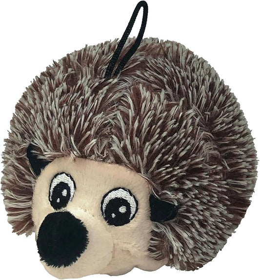 Pet Lou 4 Inch Squeaky Hedgehog Ball Dog Plush Toy, Stuffing-Free Soft Plush, Durable Bouncy Squeaker Ball, Floats in Water, for Small & Medium Dogs