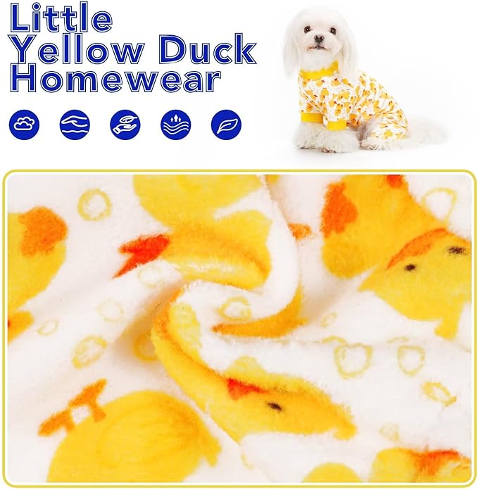 Paiaite Dog Pajamas Onesie: Comfortable Four-Legged Apparel for Small, Medium, & Large Dogs, Polyester Material for Comfort, Wrinkle Resistance, Moisture Wicking, Stretchiness Cartoon Duck XL