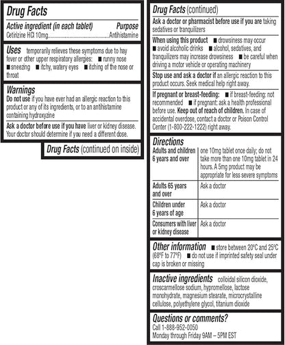 HealthA2Z® Allergy Relief | Cetirizine 10mg | 24 Packs of 45 Tablets Each (1080 Tablets) | All Day Allergy Relief | Indoor & Outdoor | Relief from Itchy Throat, Sneezing, Runny Noses | Value Pack