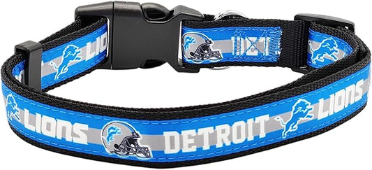 Pets First NFL Detroit Lions Licensed PET COLLAR, Large - Heavy-Duty, Strong, and Durable Dog Collar. Available in 31 Football Teams and 4 Sizes