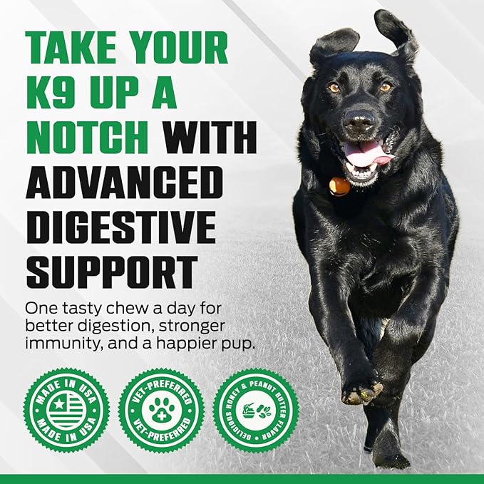K10 Probiotic Chews for Dogs (10ct) – Advanced Digestive Support with Probiotics, Prebiotics & Superfoods – Vet-Preferred Dog Supplement for Digestion, Immunity, Skin, Coat & Everyday Vitality