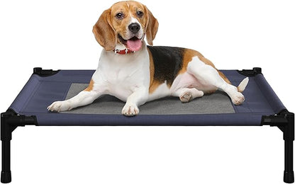 Elevated Dog Bed Cover - 30x24-Inch Replacement Pet Bed Cover with Mesh Panel - for Indoor/Outdoor Use - Dog Cot Not Included by PETMAKER (Blue)