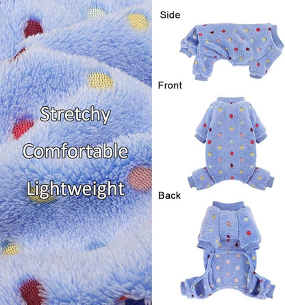 YIKEYO Dog Pajamas for Small Dogs Boy and Girl,Cotton Small Dog Sweater, Stretchable Pet Jammies Puppy Outfits for Dogs Female Male, Winter Doggie Pjs Clothes(Blue, S)