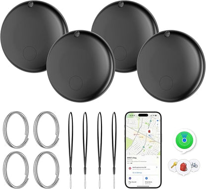Mini Tags Smart Tracker Work with Apple Find My (iOS Only) 4-Pack, IP67 Waterproof, Keys Finder and Item Locator for Keys, Bags,Luggage and More (Not for Android)