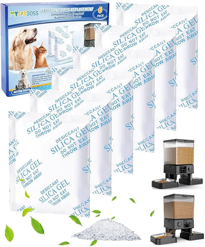 6PCS Desiccant Packs Replacement Fit for All oneisall Smart Feeders, Dessication Packets, Bags for Moisture Control for Automatic Pet Feeders, Silica Gel Desiccant Packs for Storage