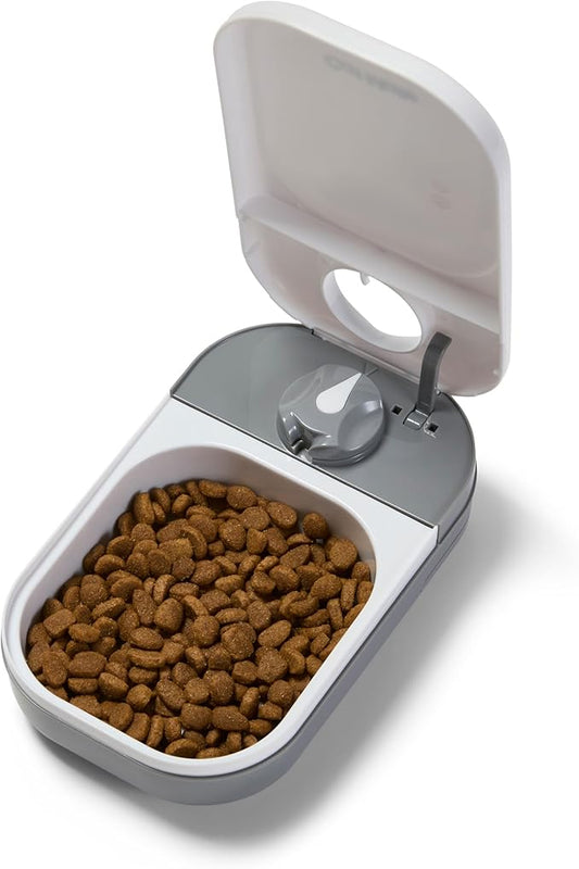 Cat Mate C100 Single Meal Automatic Timer-Controlled Pet Feeder - Suitable for Cats and Small Dogs, For Wet or Dry Food, up to 14 oz capacity, White