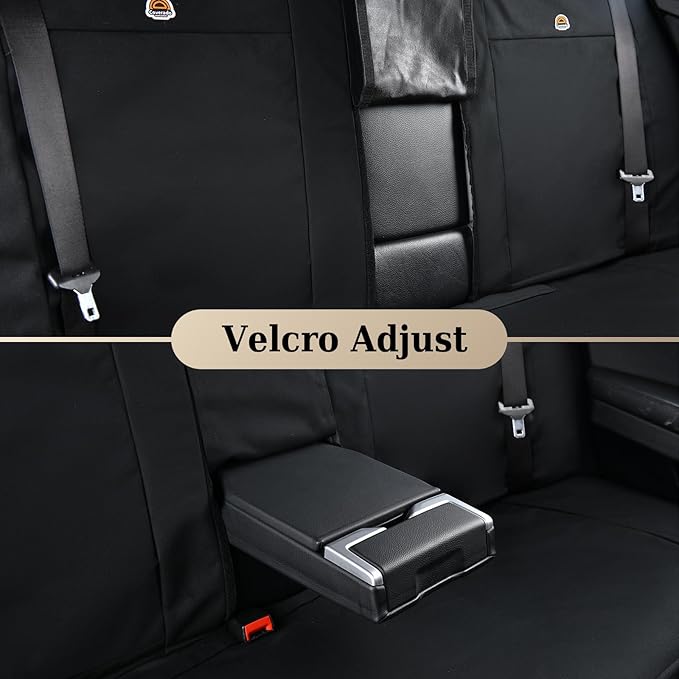 Coverado Canvas Universal Car Seat Covers - Rear & Auto Seats Protectors for Kids & Dogs - Fits Most Vehicles Trucks SUVs/Black