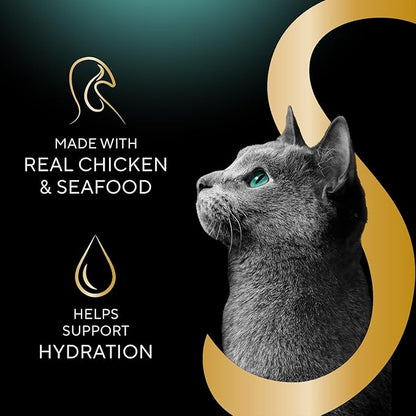 Sheba Selections Filets in Broth, Adult Cat Food Wet Recipe, Meal Complement, Chicken Recipe, 1.3 oz. Cups, 12 Count