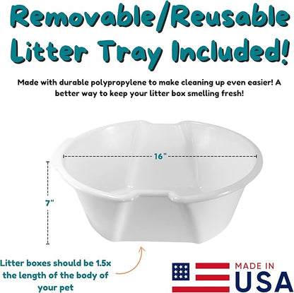 Good Pet Stuff Hidden Litter Box Planter, Decorative Cat Litter Enclosure with Carbon Filter, Artificial Plant, Easy Clean, Indoor Design, Original Round Style, Essentials Kit, Black Suede