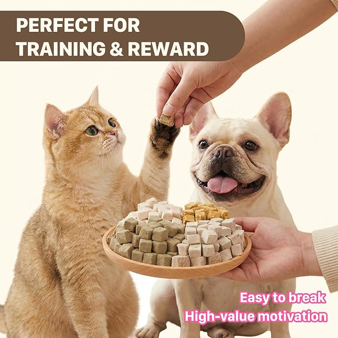 Freeze Dried Dog & Cat Treats – Single Ingredient Chicken Breast, High Protein Training Treats & Food Topper, 11.3 oz