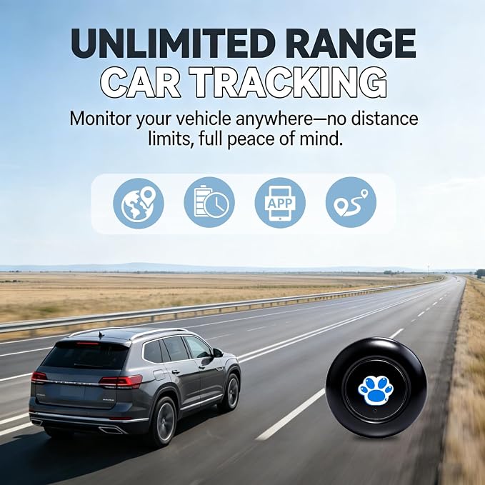 GPS Tracker for Vehicles,GPS Tracker Device for Vehicles No Subscription | No Monthly Fee Portable Tracking GPS Tracker for Car Kids Dogs Trucks Magnetic GPS Tracking Device