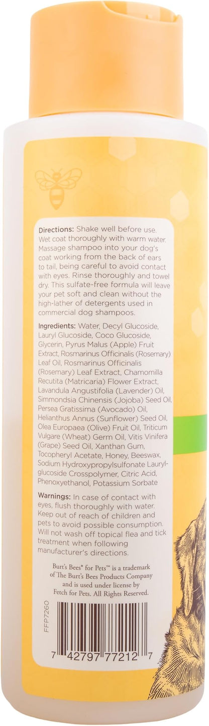 BURT'S BEES FOR PETS Deodorizing Dog Shampoo with Apple and Rosemary, 95% Natural Origin Formulas, Gentle Canine Cleanser for Smelly Pups, 2 pk 16 oz