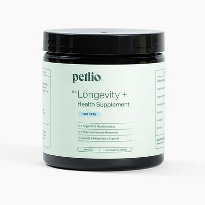 Longevity+ Cat Health Supplement - Immune Support, Muscle Strength, and Respiratory Health - 90 Servings
