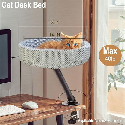 Simcat Modern Desk Cat Bed, Pet Cat Bed for Table Supports Up to 40 lbs, Removable Study Office Game Tables Indoor Cats Desk Beds