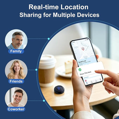 Car Tracker No Subscription, GPS Tracker for Vehicles No Subscription, Magnetic Vehicle Tracker with Real-Time Tracking, IP67 Waterproof Car GPS Tracker for Cars, Motorcycles, Kids, Pets & Luggage
