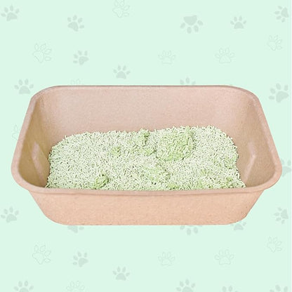 Disposable Cat Litter Box (5-Pack with 1-Towel) Eco Friendly 100% Recycled Paper Cat Tray,16.14 X11.81X3.94 Inch (Brown)