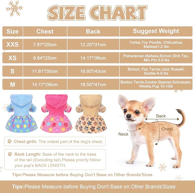 Dog Sweater Fleece Dog Hoodie Winter Puppy Clothes for Small Dogs Boy Girl Pet Hoodies Cold Weather Doggie Coats Fall Doggy Sweatshirt for Chihuahua Yorkie Cat Sweater Costume, Khaki, XS