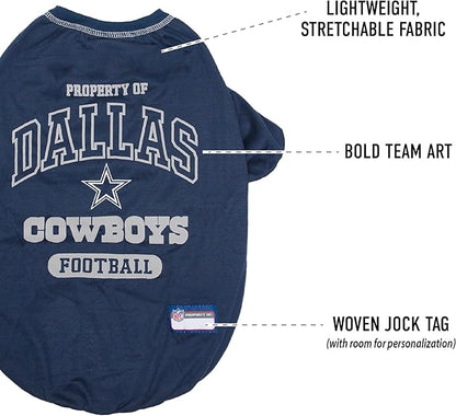 NFL Dallas Cowboys Dog T-Shirt for Pets, Size X-Large. Officially Licensed Pet Shirt with Team Logo, Soft Stretchable Comfort Fit Apparel for Dogs & Cats
