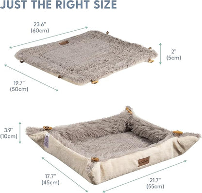 The Cat Ladies Self Warming Heated Cat Bed Mat - Heated Outdoor Kitten Bed Mat - Non Electric Heating Pad - for Indoor and Outdoor Cats - Reversible Comfortable Design – Coffee Brown