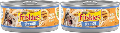 Friskies Purina Shreds with Chicken in Wet Cat Food Gravy - (Pack of 48) 5.5 oz. Cans