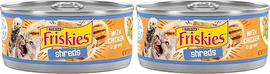 Friskies Purina Shreds with Chicken in Wet Cat Food Gravy - (Pack of 48) 5.5 oz. Cans