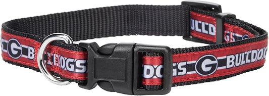 Pets First Collegiate PET Collar New Version Georgia Bulldogs Dog Collar, Size Medium. Best Sports Team Color for Dogs & Cats. A Shiny & Colorful Dog & Cat Collar Licensed by The NCAA