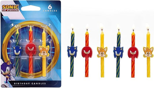 Sonic The Hedgehog Cake Candles | 6 Birthday Cake Candles Featuring Sonic, Knuckles, & Tails, for Sonic Party