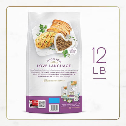 Purina Fancy Feast Dry Cat Food with Savory Farm-Raised Chicken and Turkey - 12 lb. Bag