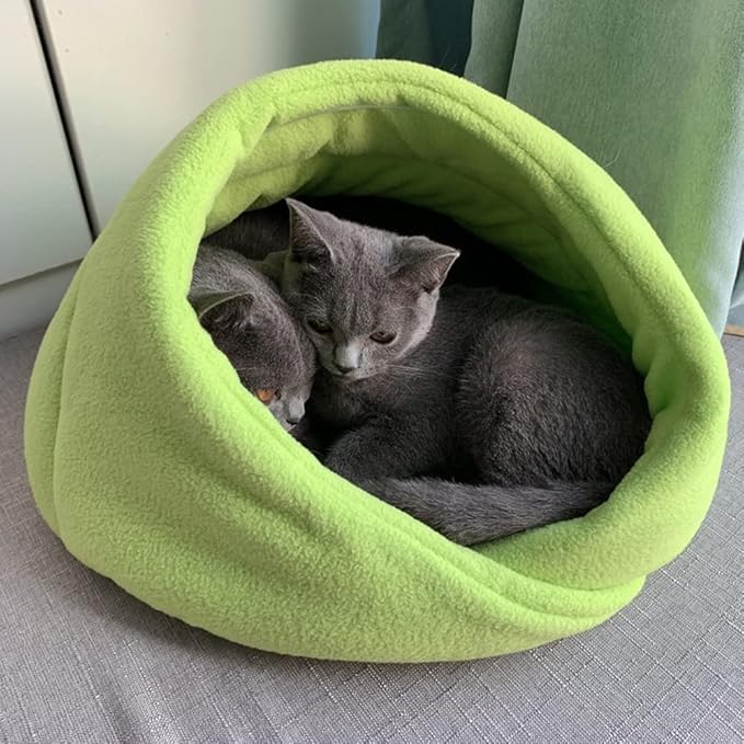 Pet Bed, Small Pet Animals Bed，Warm Cave Nest，Cozy Pet Bed，Kennel Teddy Small Winter Thickened Warm pet cat Litter Closed Four Seasons General cat Villa。 (Color : Gray, Size : X-Small)